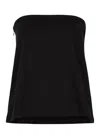 Aexae Strapless Woven Top In Black