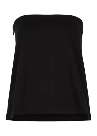 Aexae Strapless Woven Top In Black