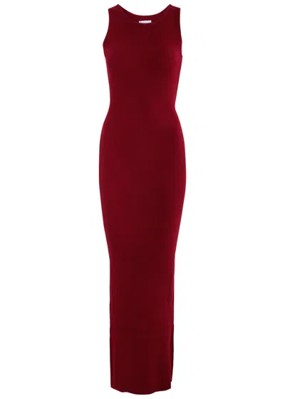 Aexae Stretch-knit Maxi Dress In Dark Red