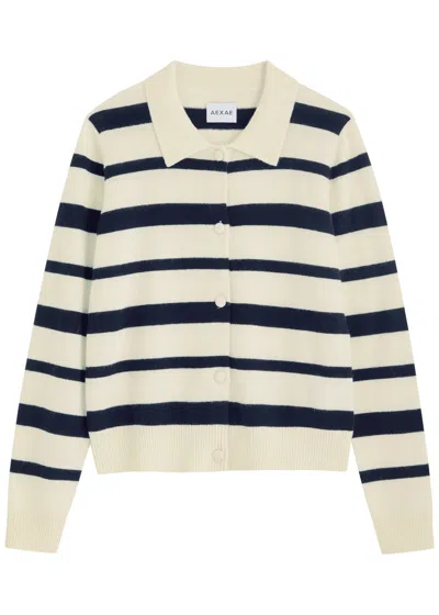 Aexae Striped Cashmere Polo Shirt