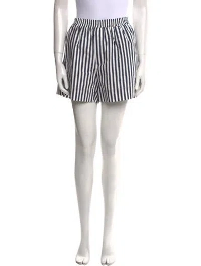 Pre-owned Aexae Striped Mini Shorts W/ Tags In White