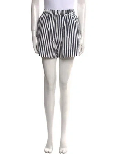 Pre-owned Aexae Striped Mini Shorts W/ Tags In White