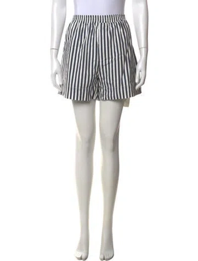 Pre-owned Aexae Striped Mini Shorts In White