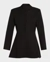 Aexae Structured Wool Mini Jacket Dress In Black