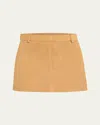 Aexae Suede Mini Skirt In Suede Tan