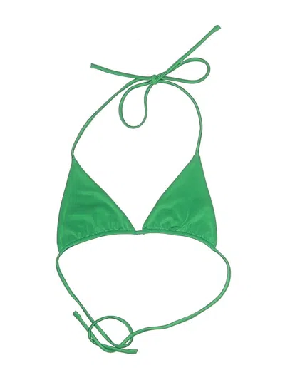 Pre-owned Aexae Swimsuit Top Green Solid Pattern Swimwear