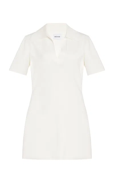 Aexae Tech-knit Polo Mini Dress In White
