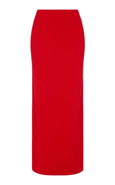 Aexae Technical-knit Maxi Skirt In Red