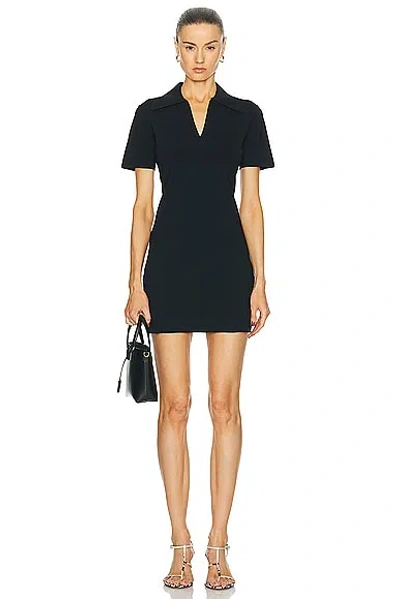 Aexae Polo Knit Mini Dress In Black