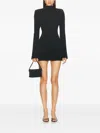 Aexae Wool Contoured Turtleneck Long Sleeve Mini Dress In Black