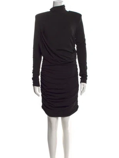 Pre-owned Aexae Turtleneck Mini Dress In Black