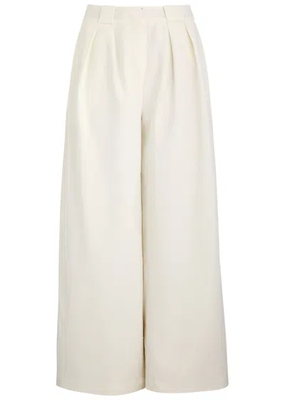 Aexae Wide-leg Wool Trousers In White