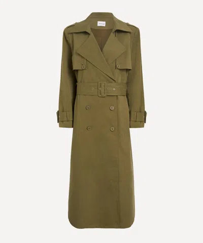 Aexae Women's Army Green Cargo Trench Coat