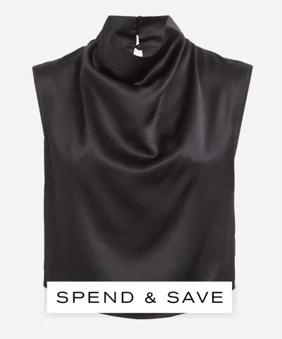 Aexae Silk Cowl-neck Top