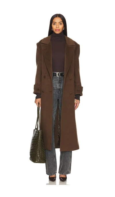 Aexae Wool Structured Belted Coat In Brown