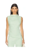 Aexae X Revolve Linen Ruched Top In Green