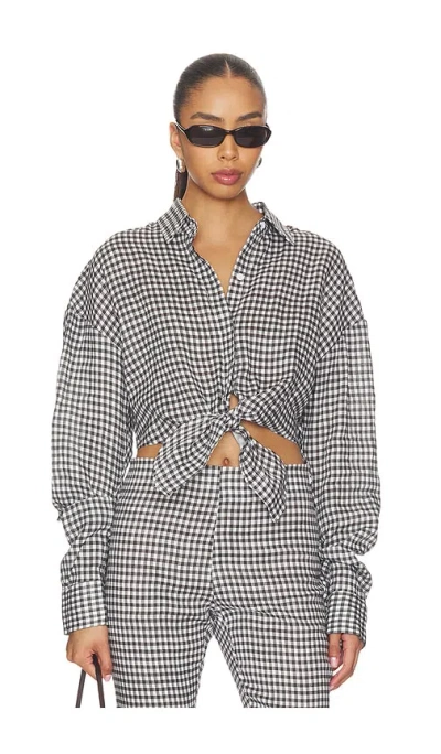Aexae X Revolve Linen Shirt Tie Top In Multi