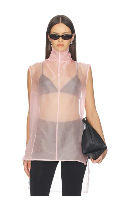 Aexae X Revolve Silk Organza Roll Top In Pink