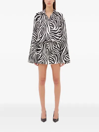 Aexae Zebra-print Silk Shirt Dress In Multi