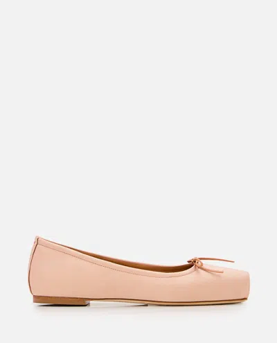 Aeyde 08mm Gabriella Satin Ballet Flat In Peach