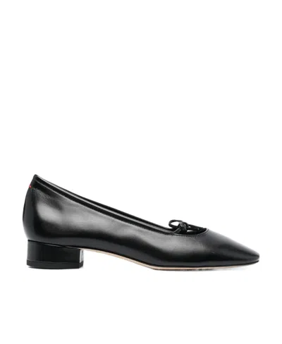 Aeyde 25mm Bow-detailing Leather Pumps In Black