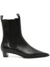 Aeyde Kiki Leather Pointed Toe Boots In Black