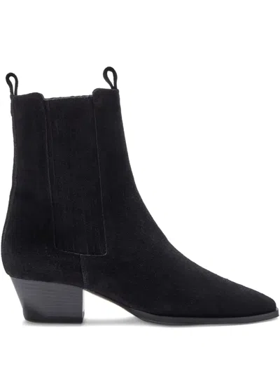 Aeyde 30mm Kiki Suede Ankle Boots In Black