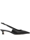 Aeyde Catrina Leather Kitten-heel Slingback Pumps In Black