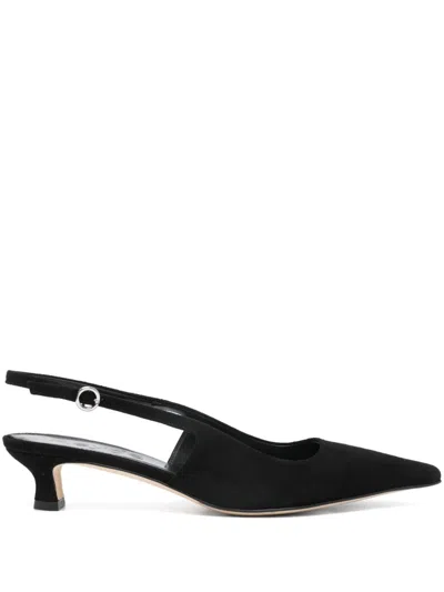 Aeyde Catrina Suede Slingback Pumps In Black