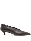 Aeyde Clara 35 Python-effect Leather Pumps In 褐色