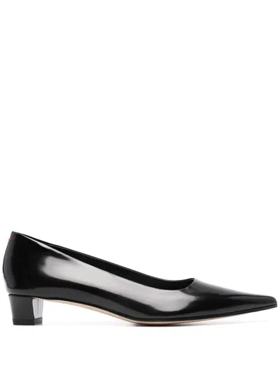 Aeyde Judi Leather Flats In Black
