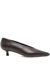 Aeyde 35mm Pointed-toe Kitten-heel Pumps In Brown