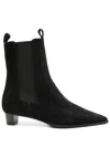 Aeyde Kiki Leather Pointed Toe Boots In Black