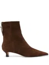 Aeyde Brown Zoe Suede Ankle Boots In Brown
