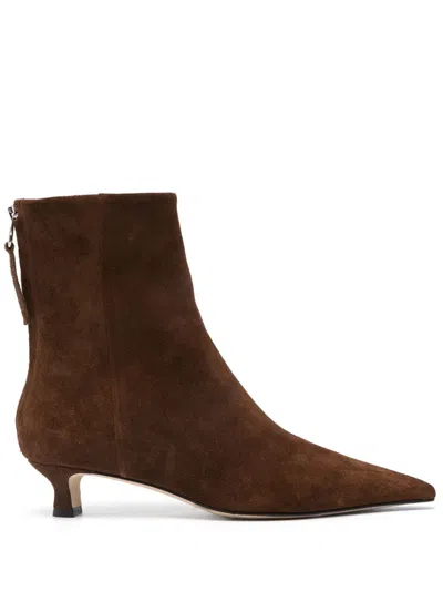 Aeyde Brown Zoe Suede Ankle Boots