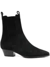 Aeyde Pointed Toe Ankle Boots With Elastic Side Panels In Black