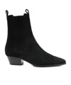 Aeyde Pointed Toe Ankle Boots With Elastic Side Panels In Black