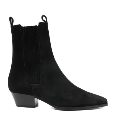 Aeyde 40mm Agata Suede Boots In Black