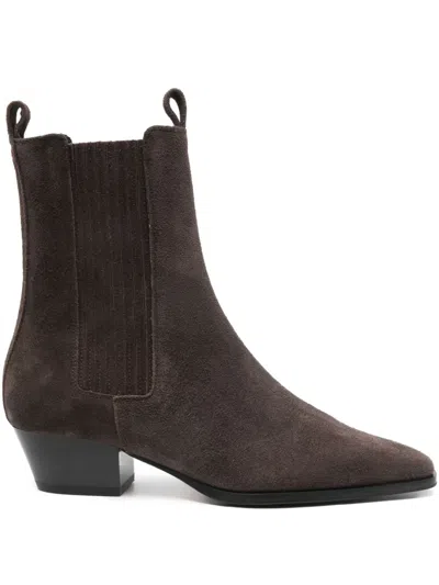 Aeyde Agata Cow Suede Leather Moka In Brown