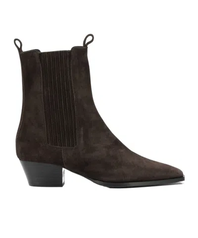 Aeyde 40mm Agata Suede Boots In Brown