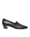 Aeyde 40mm Almond-toe Block-heel Loafers In Black