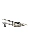 Aeyde Catrina Snake Print Calf Leather Creamy Shoes In Black