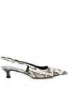 Aeyde Catrina Snake Print Calf Leather Creamy Shoes In Neutral