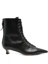Aeyde Pointed Toe Kitten Heel Ankle Boots In Black
