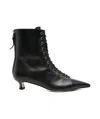 Aeyde 40mm Trixi Lace-up Pointed-toe Boots In Black
