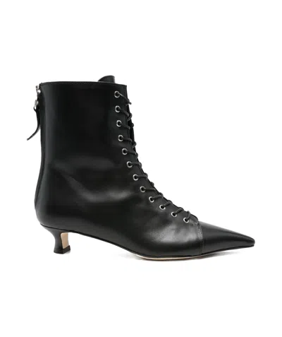 AEYDE 40MM TRIXI LACE-UP POINTED-TOE BOOTS