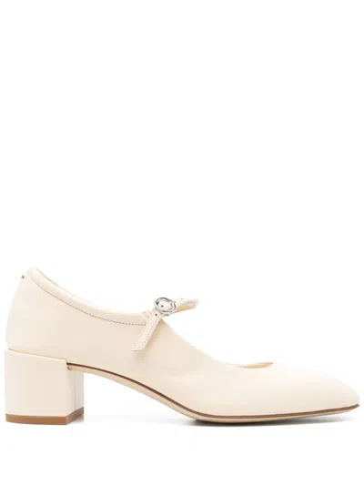 Aeyde Aline Square-toe Mary Jane Pumps In White