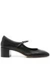 Aeyde 55mm Anya Leather Heels In Schwarz