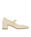 Aeyde Off-white Aline Leather Mary-jane Heels In White