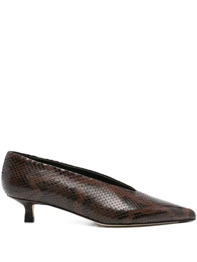 Aeyde 45mm Clara Pointed-toe Pumps In Brown